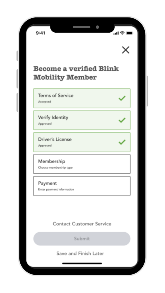 membership steps | Blink Mobility